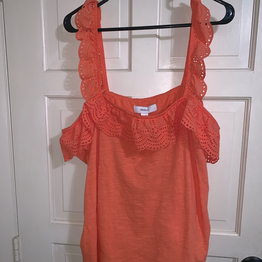Pink ruffle top